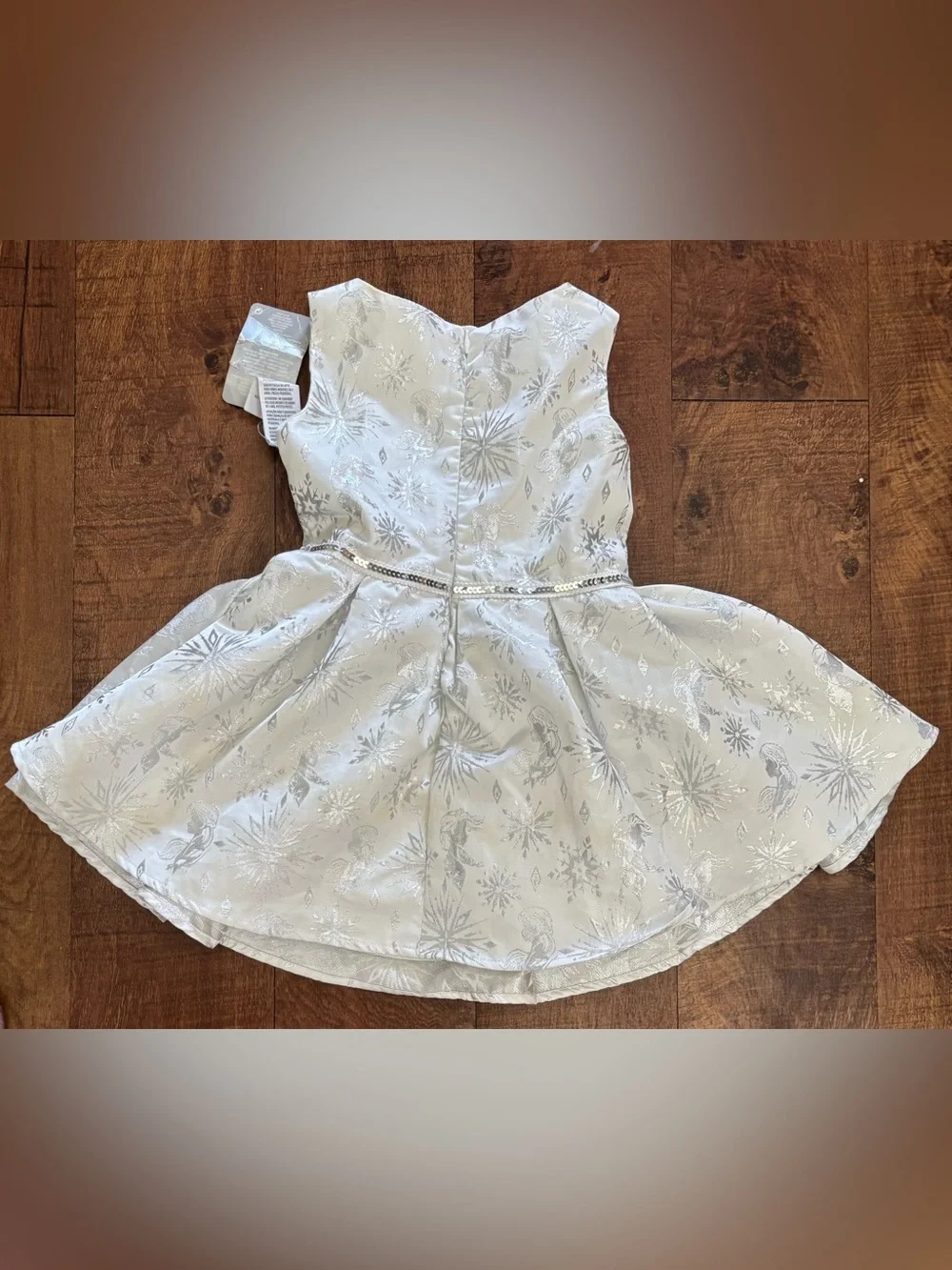 Disney frozen dress costume white silver Sz 4 toddler sequin NWT NEW